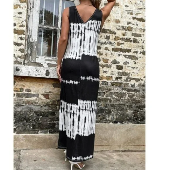 Tank Top Tie Dye Maxi dress with Pockets - Picture 6 of 6